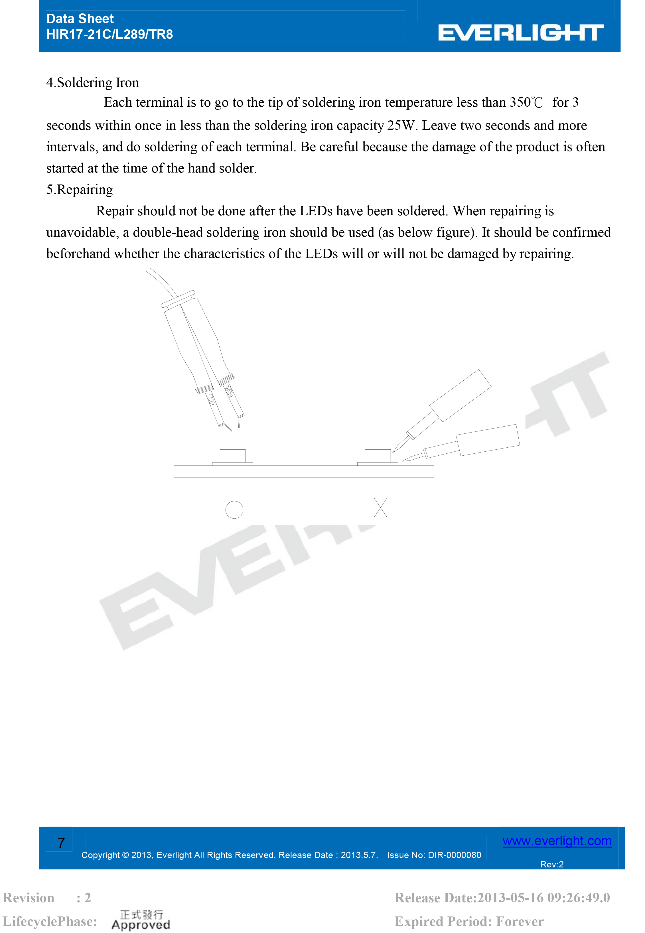 everlight smd 0805 IR Emitter HIR17-21C/L289/TR8 Datasheet