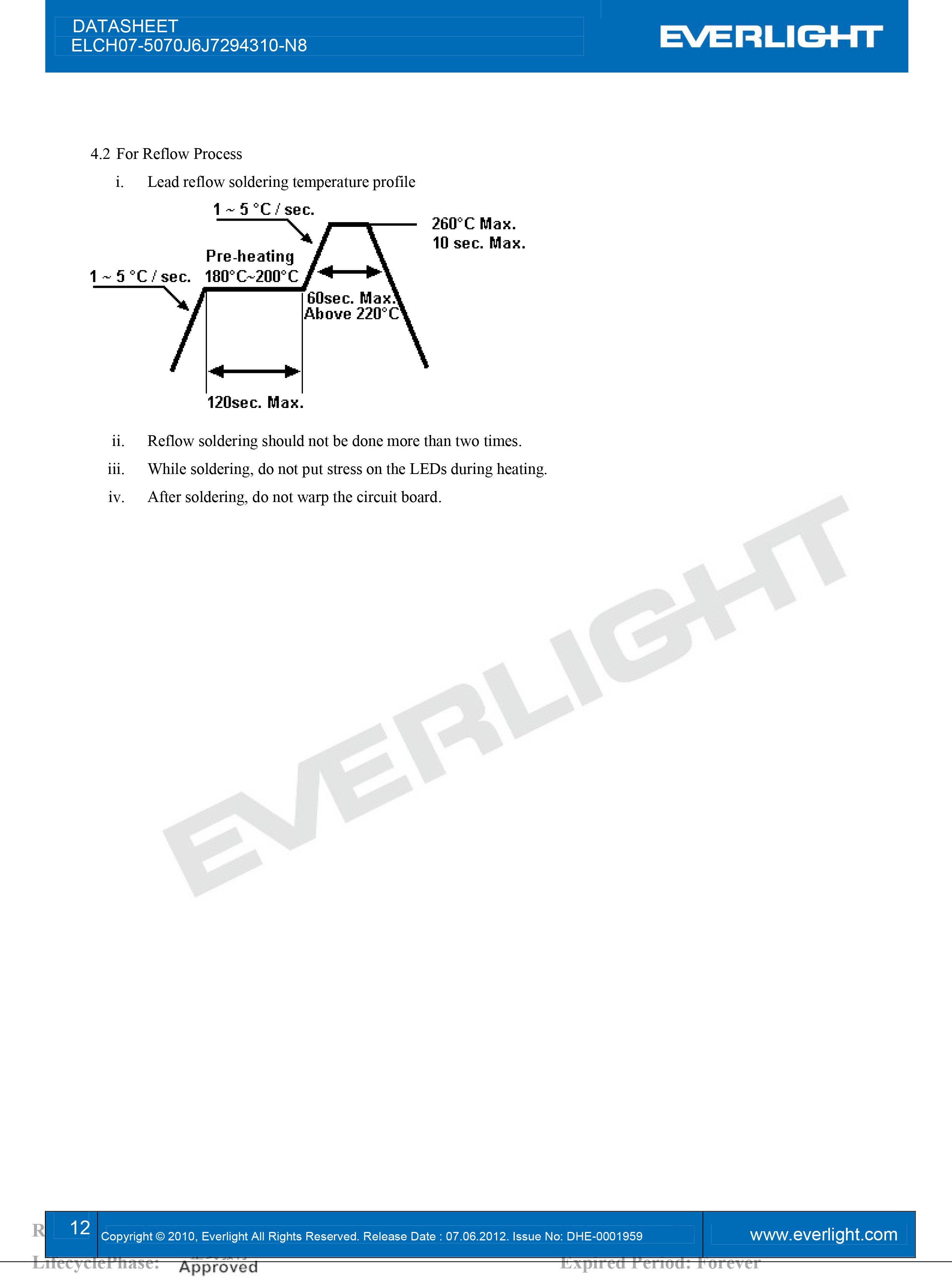 EVERLIGHT 2016 FLASH LED ELCH07-5070J6J7294310-N8 Datasheet