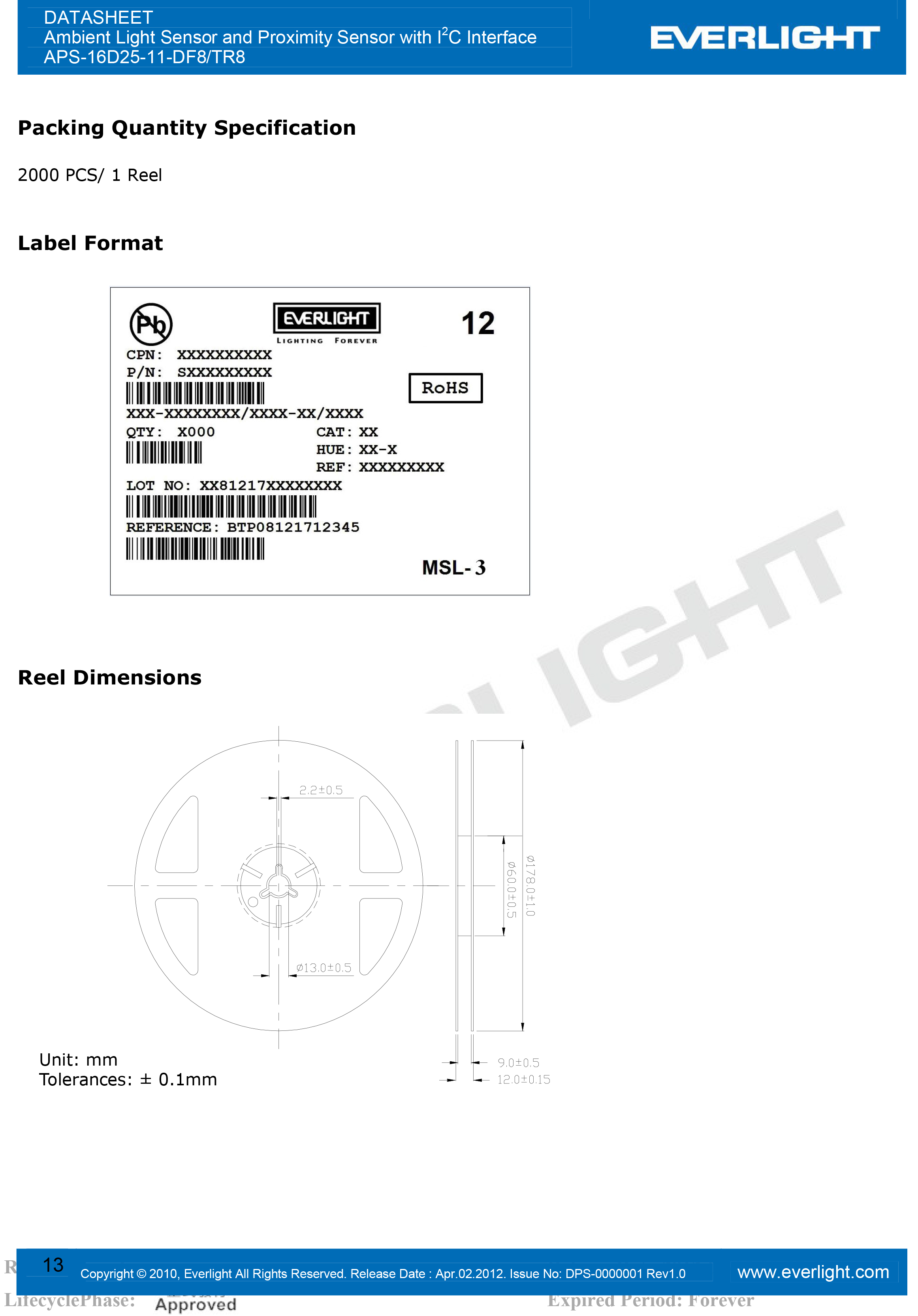 APS-16D25-11-DF8/TR8  Datasheet