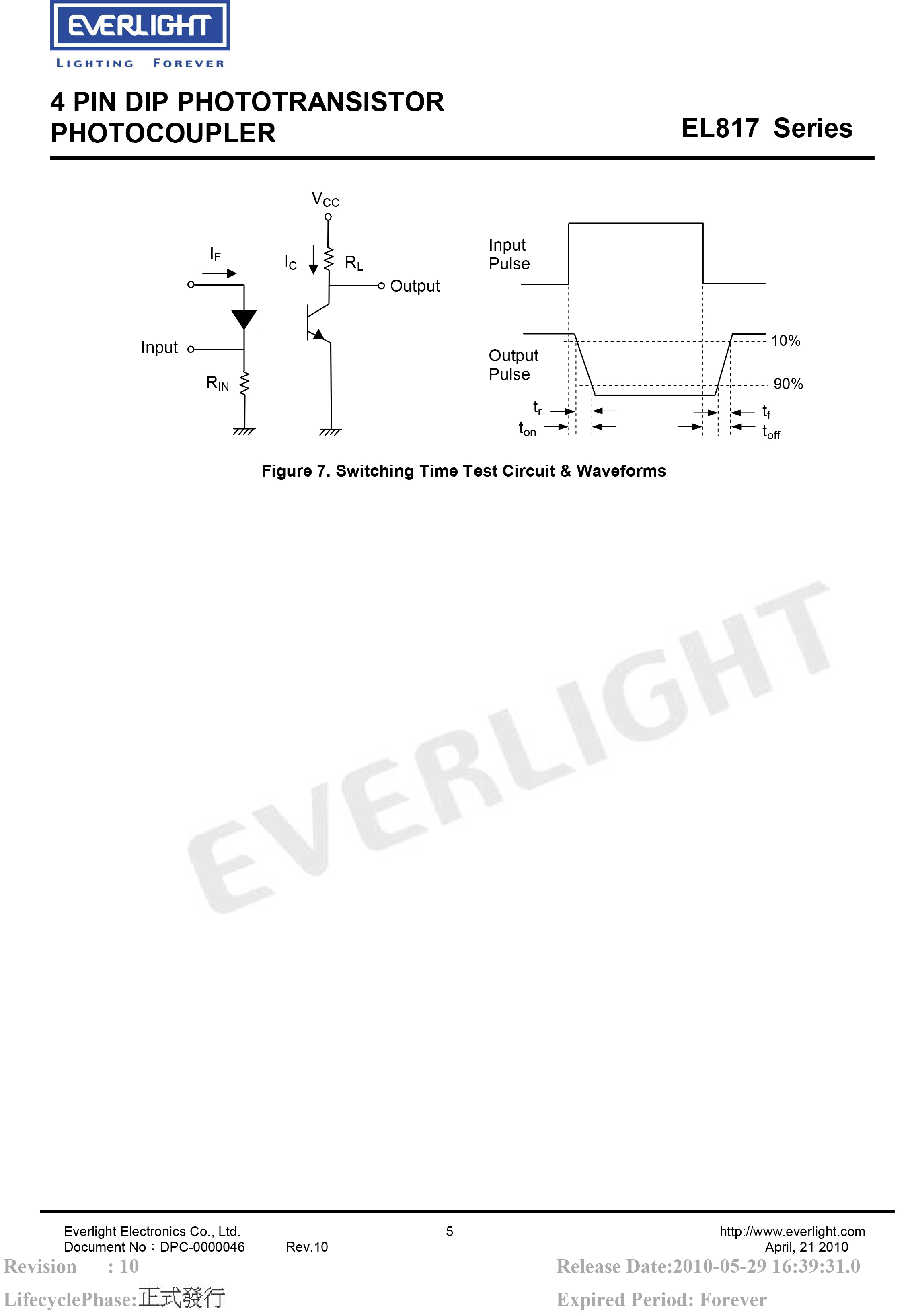 Everlight DIP-4 Photo coupler EL817 Datasheet