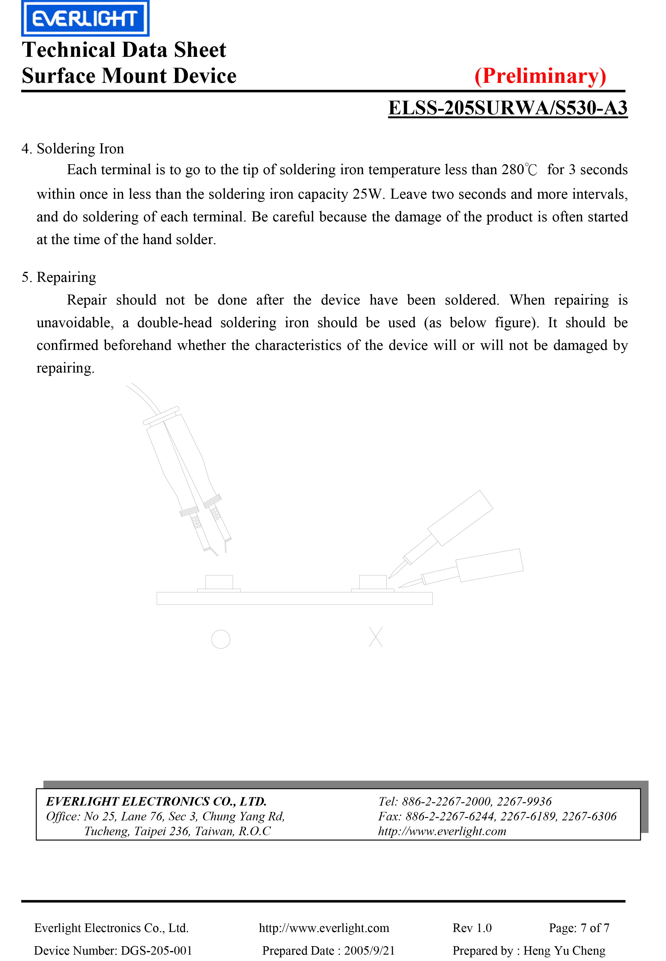 EVERLIGHT DIGITAL TUBE SS205SURWA-S530-A3 Datasheet