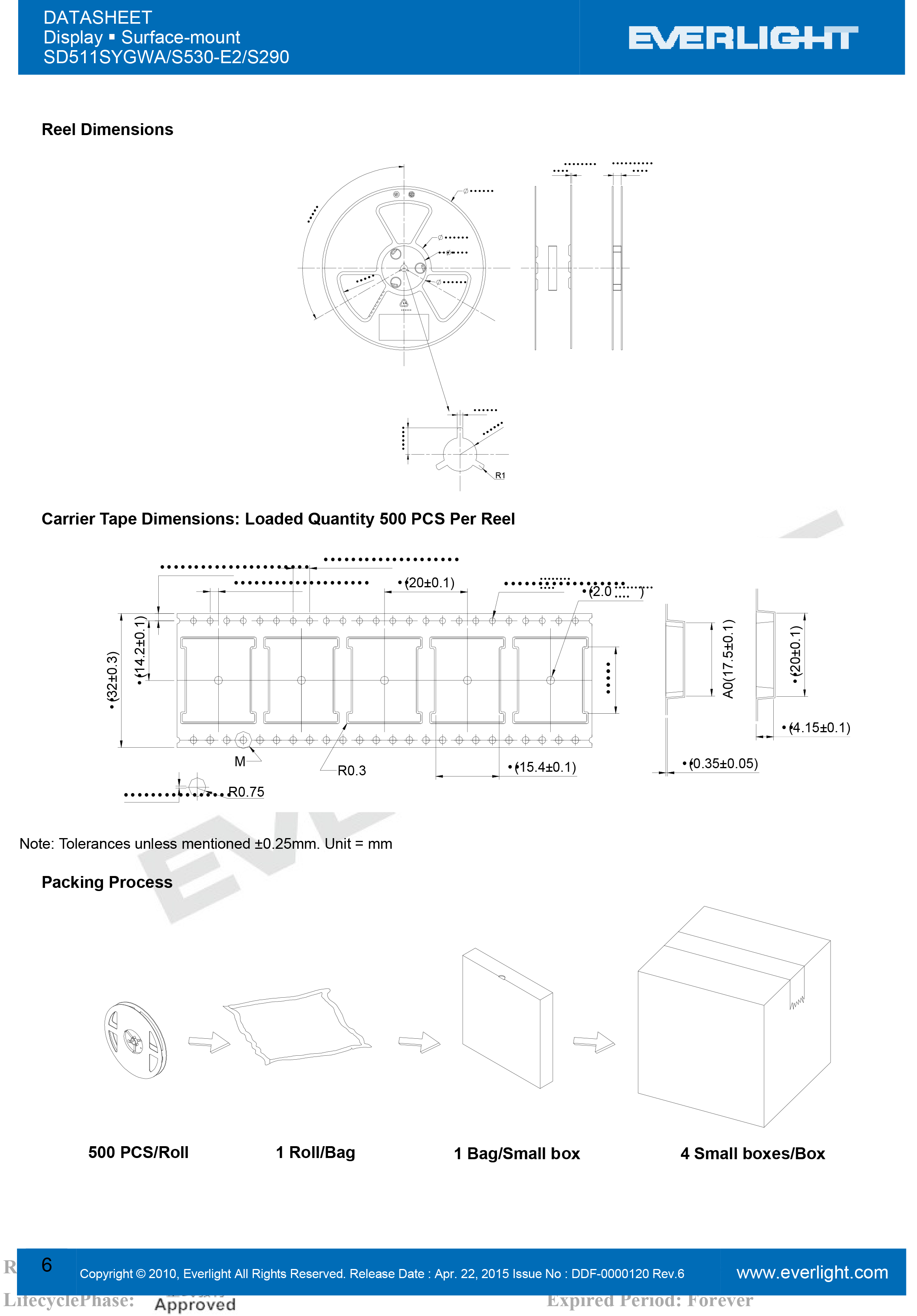 EVERLIGHT DIGITAL TUBE SD511SYGWA/S530-E2/S290 Datasheet