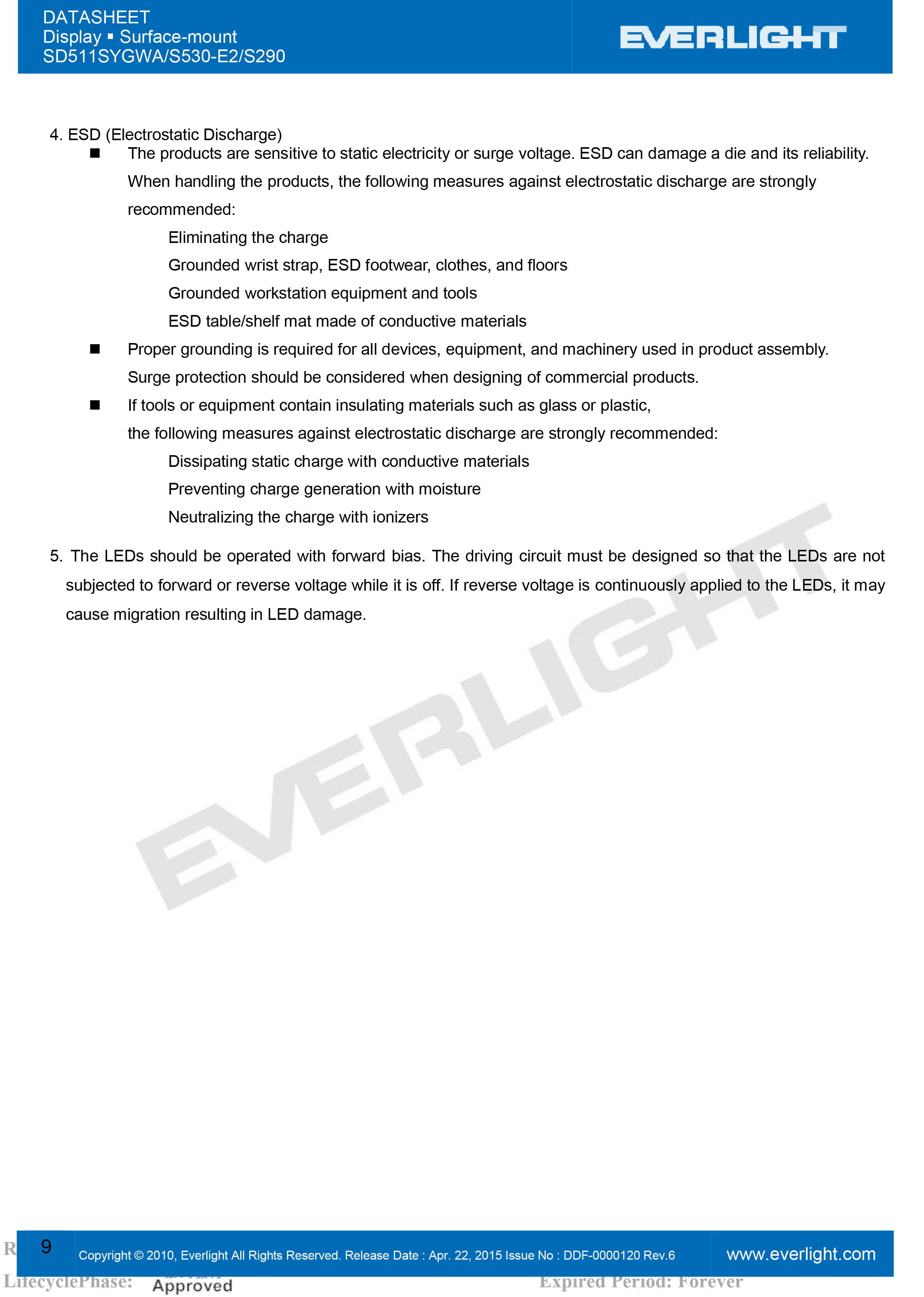 EVERLIGHT DIGITAL TUBE SD511SYGWA/S530-E2/S290 Datasheet