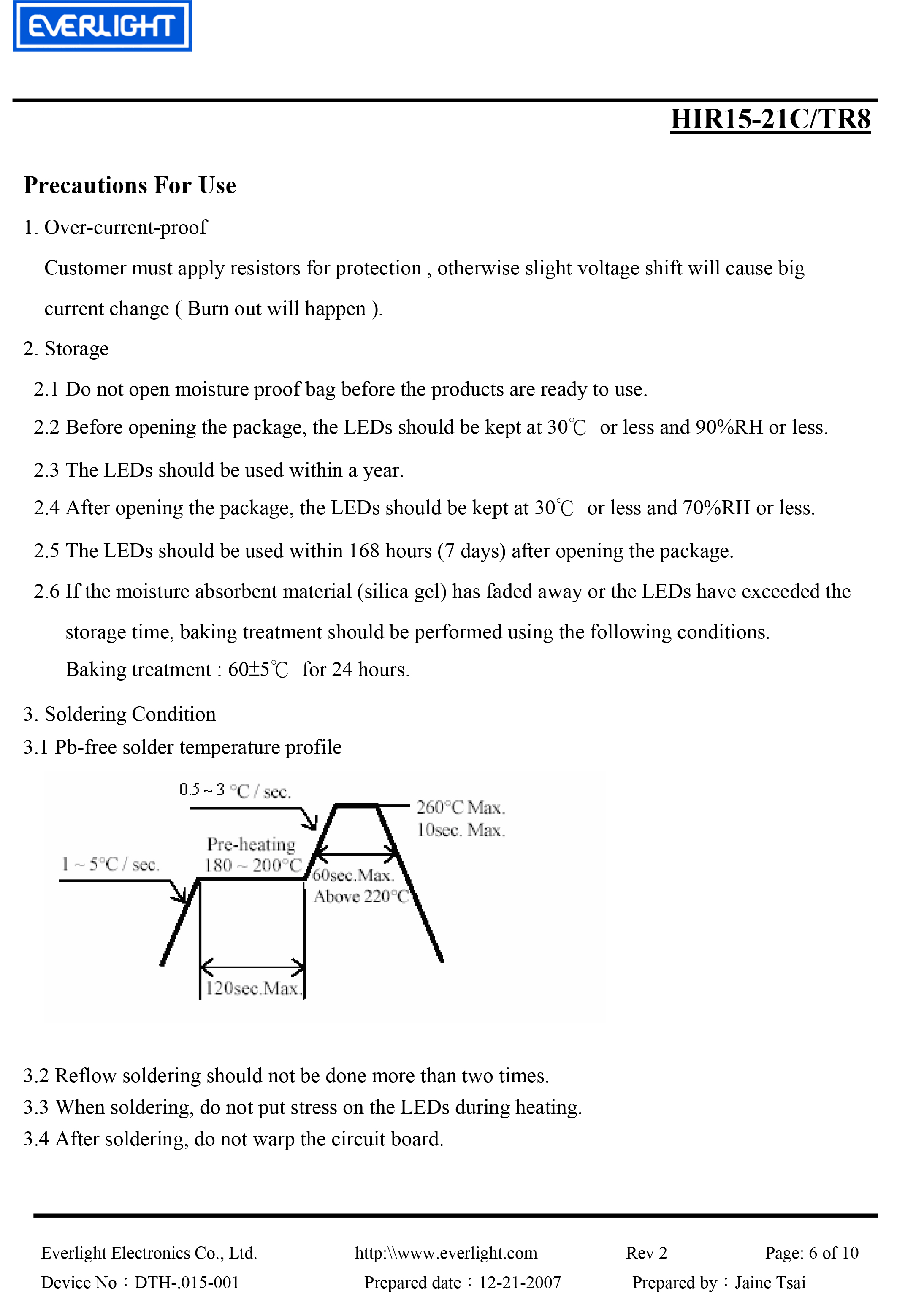 everlight smd 1206 IR Emitte HIR15-21C/TR8 Datasheet