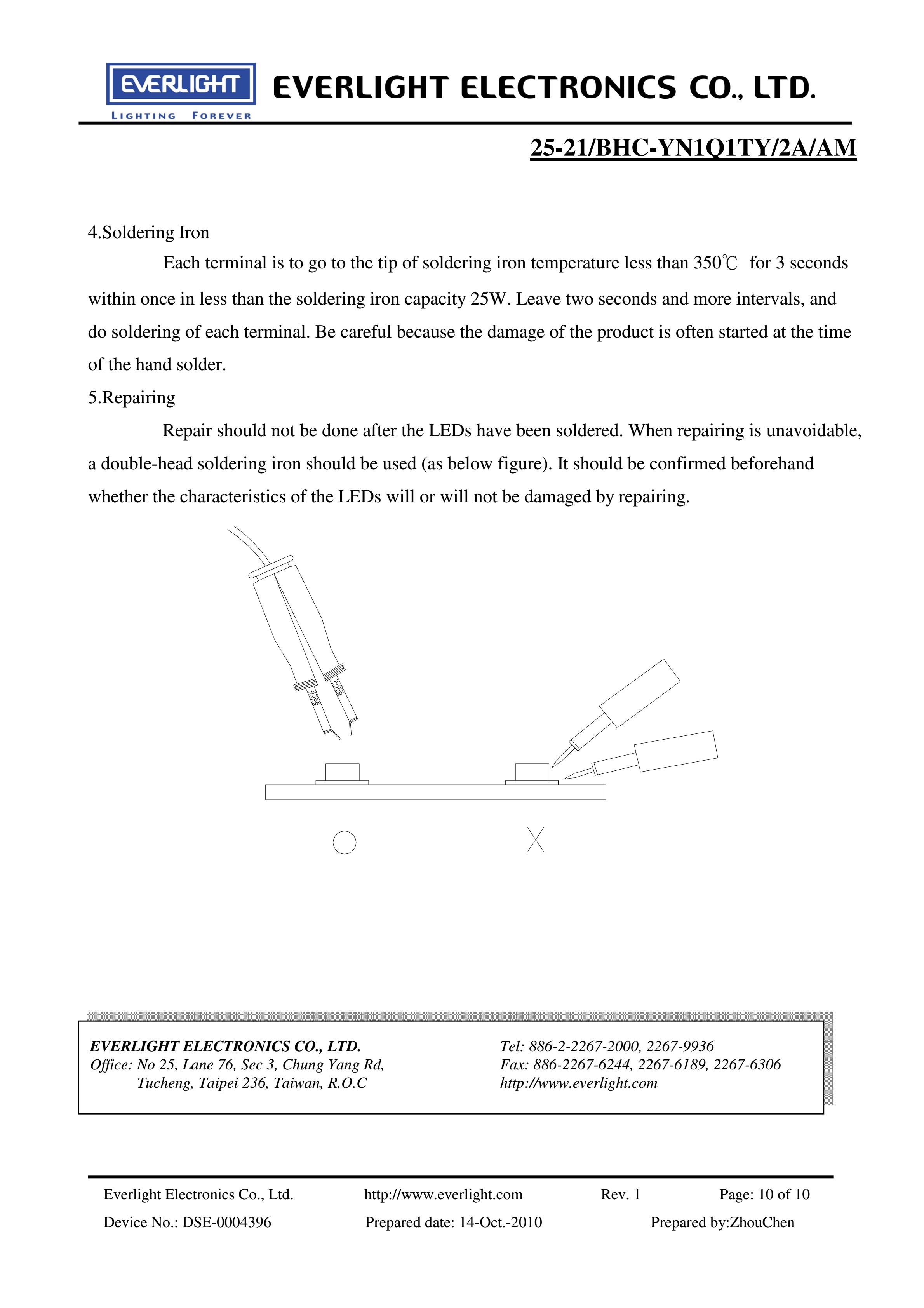 everlight 1206 Car lamp beads 25-21-BHC-YN1Q1TY-2A-AM Datasheet