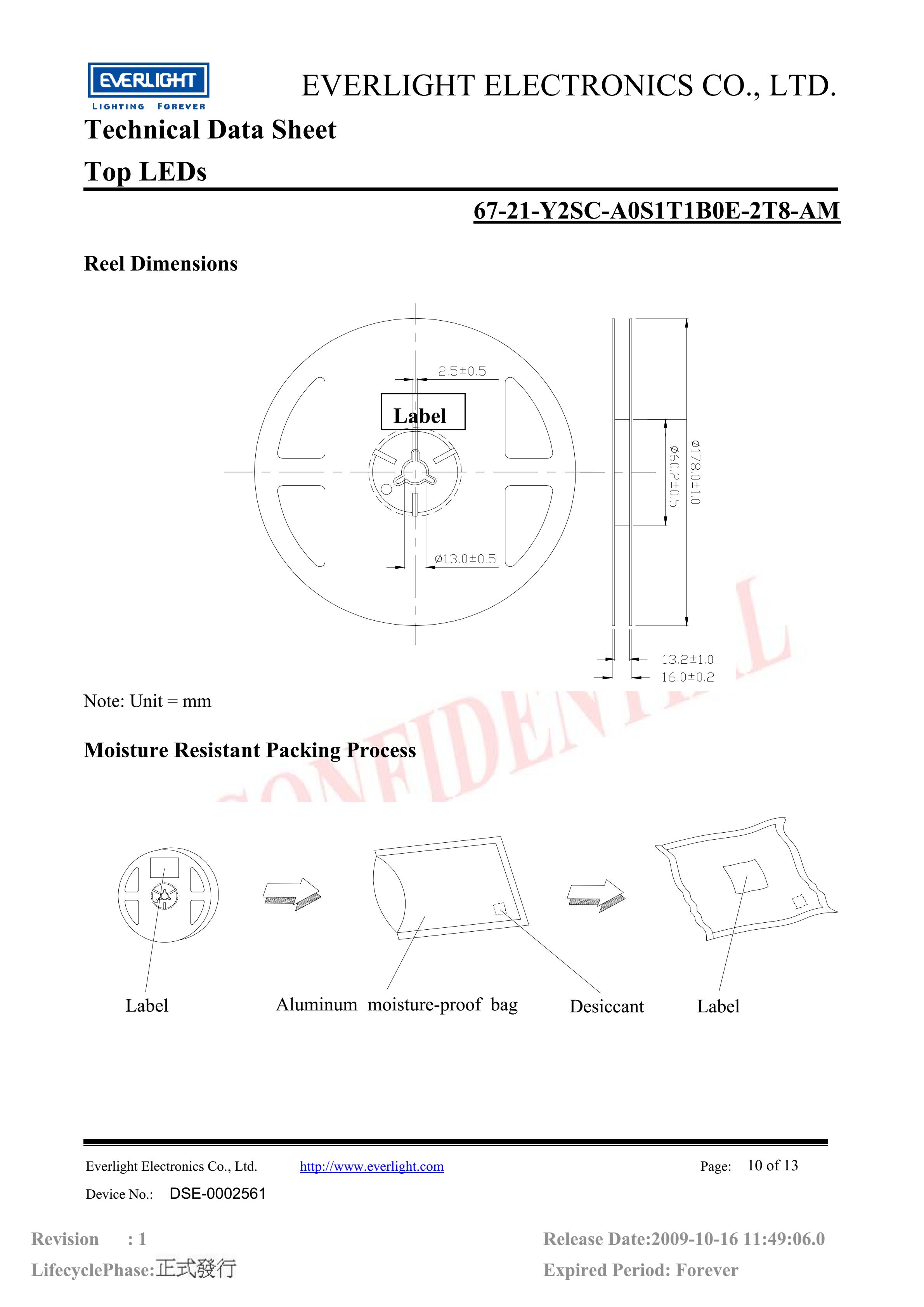 everlight 3528 Car lamp beads 67-21-Y2SC-A0S1T1B0E-2T8-AM Datasheet