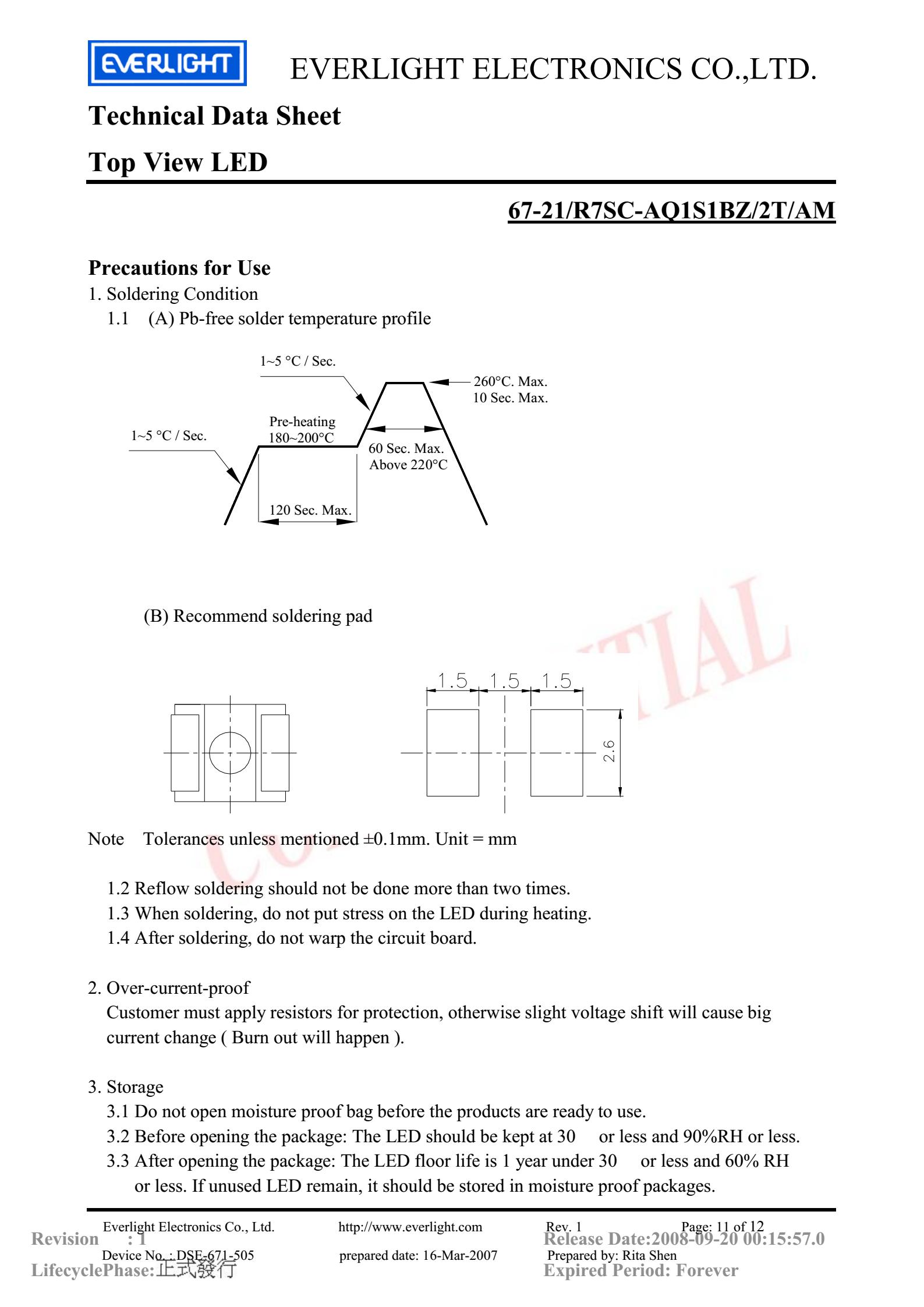 everlight 3528 Car lamp beads 67-21/R7SC-AQ1S1BZ/2T/AM Datasheet