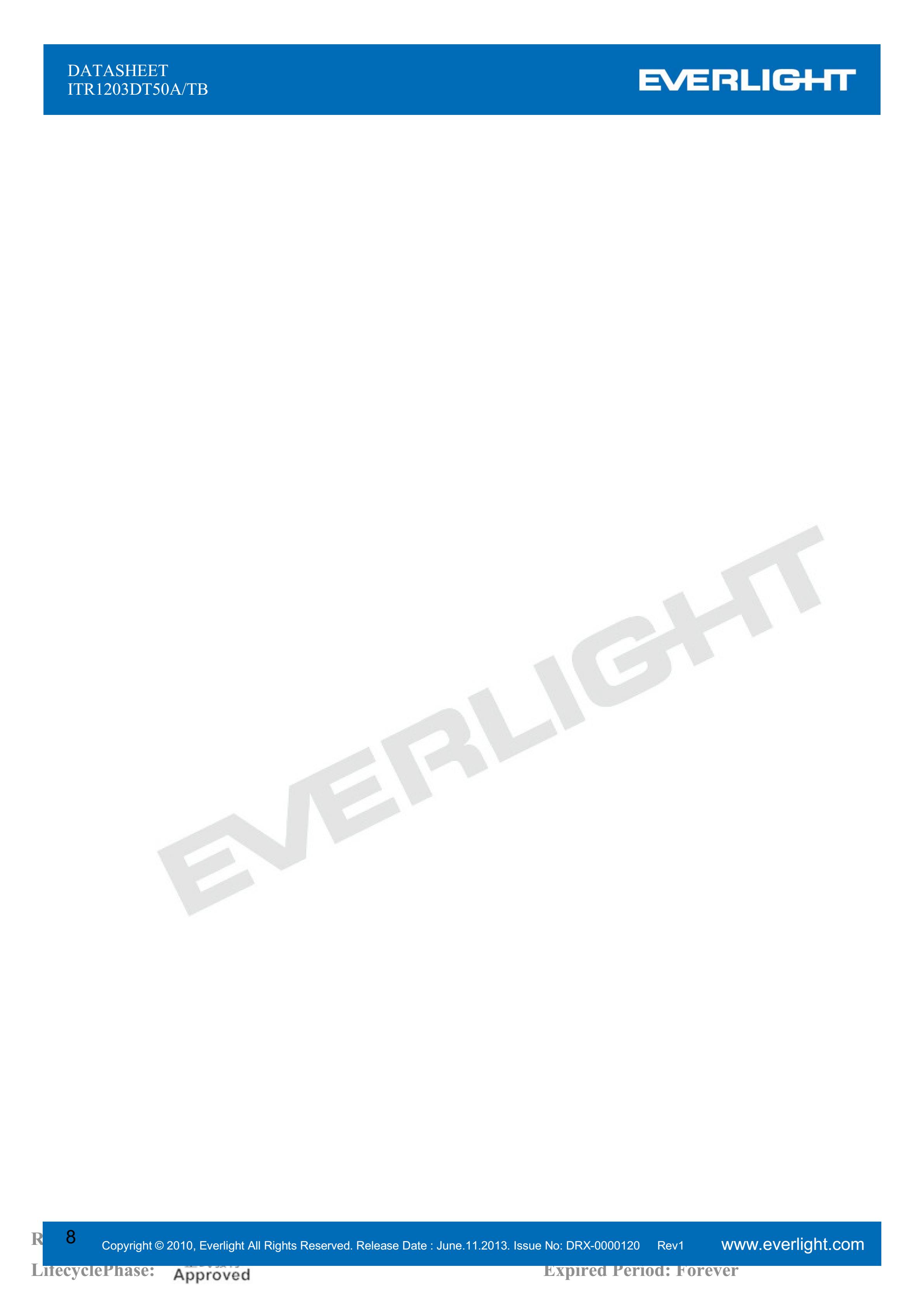 EVERLIGHT  Opto-electronic switch  ITR1203DT50A/TB Datashe