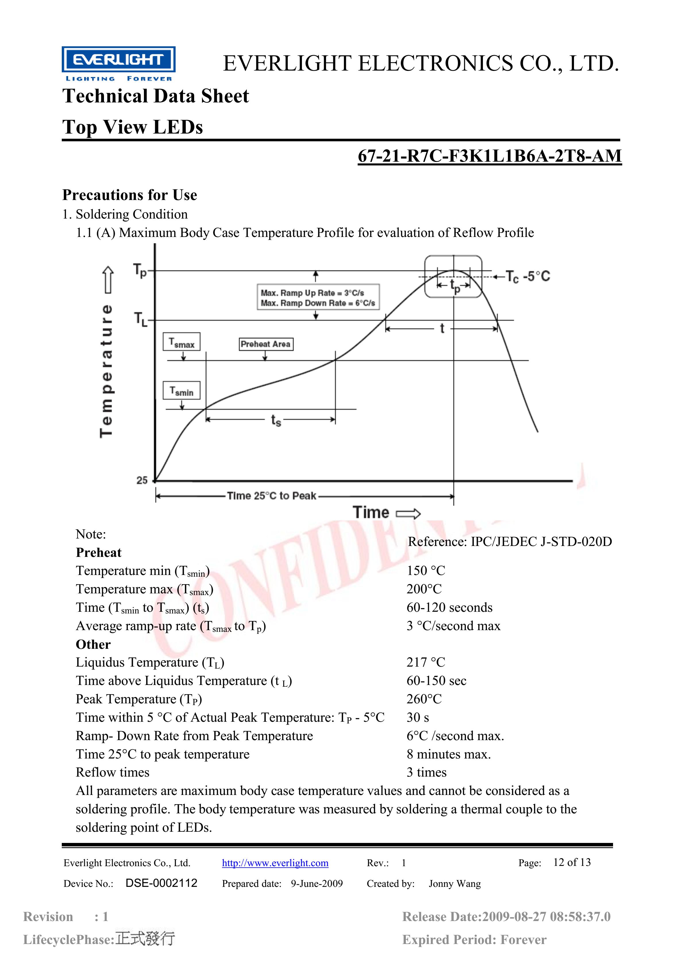 Everlight 3528 Car lamp beads 67-21-R7C-F3K1L1B6A-2T8-AM Datasheet
