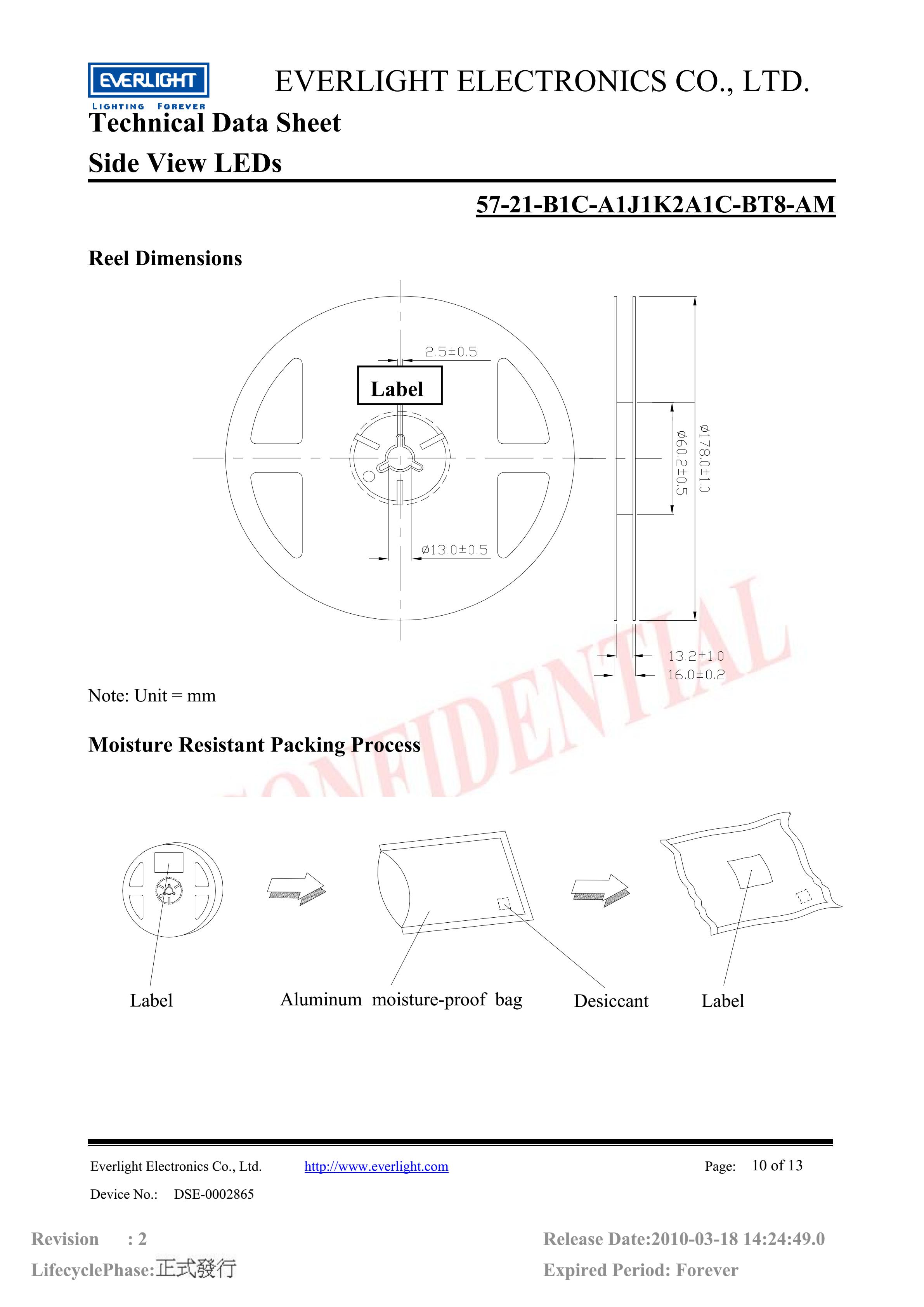 Everlight Car lamp beads 57-21-B1C-A1J1K2A1C-BT8-AM Datasheet