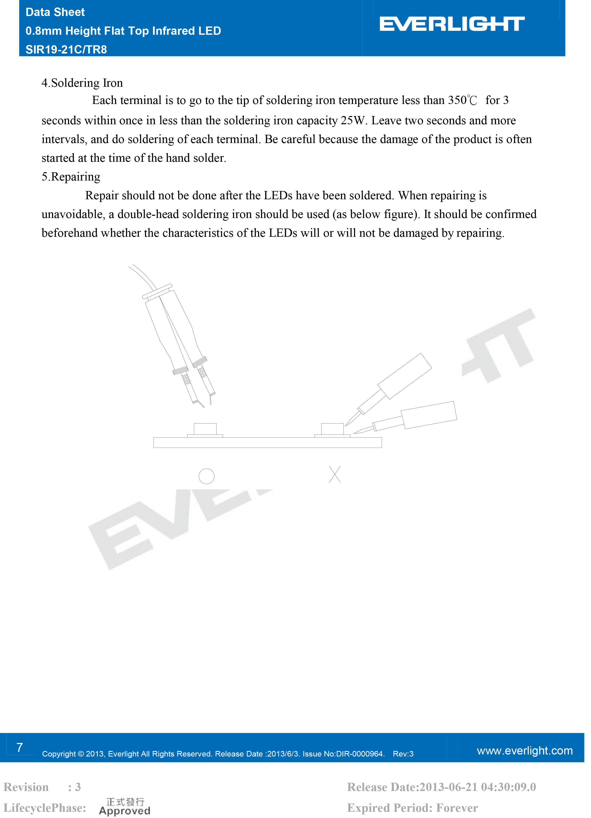 Everlight smd 0603 IR Emitter SIR19-21C/TR8 Datasheet